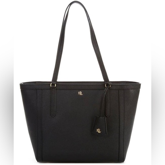 Lauren Ralph Lauren Handbags - NWT, Lauren Ralph Lauren Black 
Crosshatch Leather Medium Clare Tote Bag
